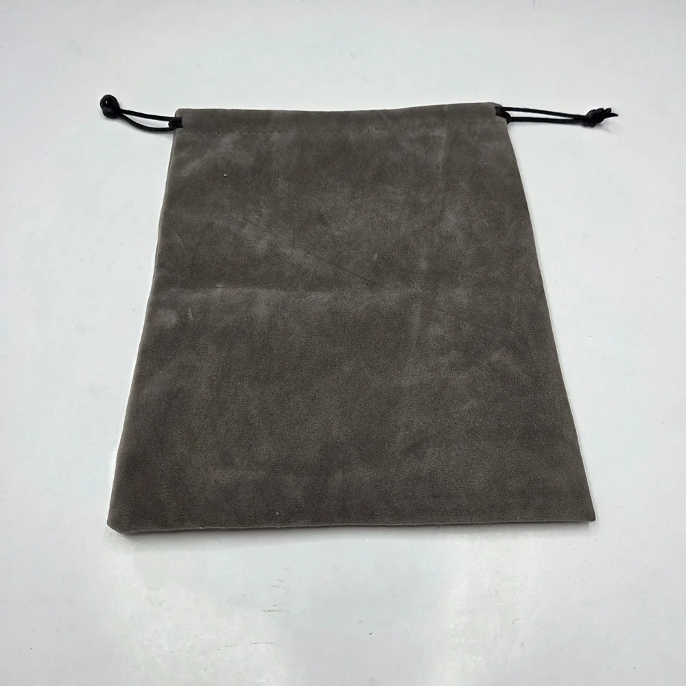 Unbranded Drawstring Pouch Faux Suede Jewelry Travel Bag 8.5x6.5 Gray Dust Bag